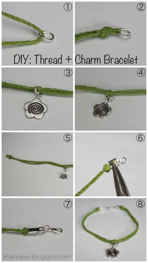 Thread Bracelets Tutorial, Embroidery Thread Bracelets, Kids Charm Bracelet, Floss Bracelets, Books Crafts, Diy Bracelets With String, Random Tips, Handmade Charm Bracelets, Homemade Bracelets