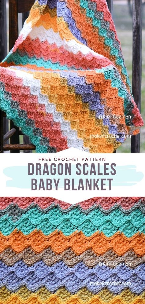 Fun Blanket Crochet Pattern, Crochet Dragon Pattern Free Blanket, Cute Blanket Crochet Pattern, Dragon Scale Blanket Crochet Pattern Free, Crochet Blankets Free Patterns Easy, Girlie Crochet Blanket, Fire Crochet Blanket, Dragon Scales Crochet Pattern, Scrap Yarn Crochet Patterns Free