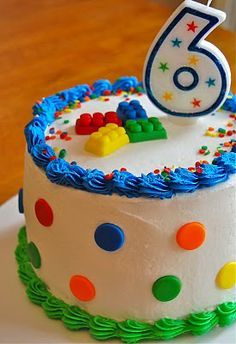 LOVE cant wait until jeremy is old enough to want a lego cake! Lego Torte, Lego Birthday Cake, Lego Themed Party, Mail Bag, Lego Cake, Lego Birthday Party, Lego Blocks, Funfetti Cake, Lego Birthday