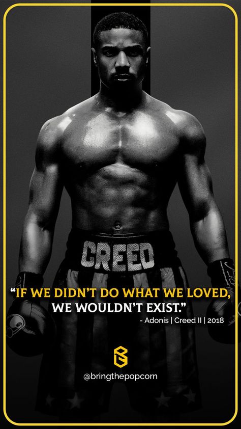 Quotes from Best and Famous Movies Creed Boxing, Creed Quotes, Poster Portfolio, Adonis Creed, Lecture Room, Creed Movie, Drunk Cat, Winning Quotes, Athlete Quotes