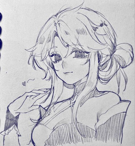 Anime Art Style Sketch, Really Cool Drawings, Drawing Hair, Drawing Faces, Art Tools Drawing, 캐릭터 드로잉, Pretty Drawings, Dessin Adorable, A Pencil