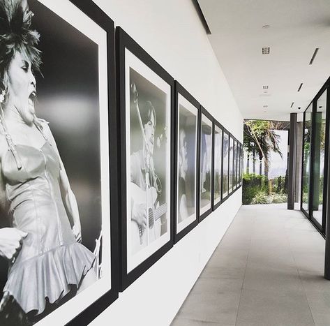 Hallway With Artwork, Home Art Gallery Room, Long Corridors Design Ideas, Family Photo Hallway, Kim Kardashian Hallway, Gallery Corridor, Modern Mansion Hallway, Long Hallway Aesthetic, Restoration Hardware Bedroom