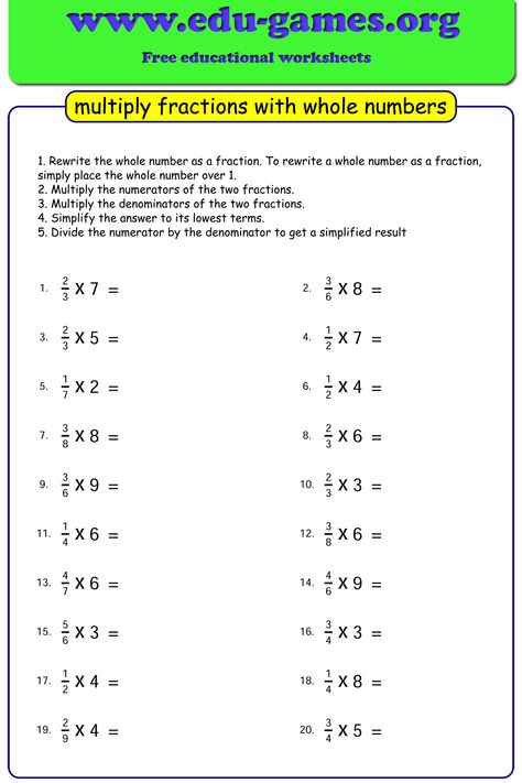 Multiply Whole Number By Fraction, Multiplying Whole Numbers By Fractions, Multiply Fractions By Whole Numbers, Multiplying Fractions By Whole Numbers, Multiply And Divide Fractions, Multiplying Fractions Worksheets, Multiplying Mixed Numbers, Divide Fractions, Mixed Numbers To Improper Fractions