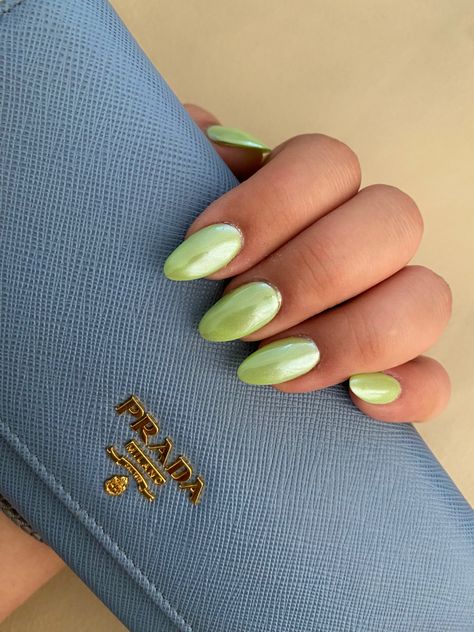 Donut Glazed Nails, Donut Glazed, Aesthetic Prada, Summer Spring Aesthetic, College Nails, Glazed Nails, Lime Nails, Green Donut, Lime Green Nails