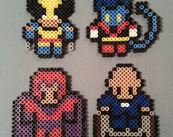 perler bead pattern for nightcrawler - Google Search Perler Bead Magnets, Bead Figures, Perler Beads Ideas, Arte Nerd, Pixel Beads, Perler Art, Hama Beads Design, Fusion Beads, Perler Bead Templates