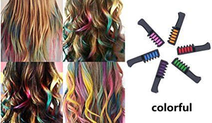 Amazon.com: Hair Color Chalk Comb , Chickwin 6PCS DIY Party Fans Mini Disposable Personal Crayons For Hair Color Chalk Hair Dyeing Tool: Kitchen & Dining Woman Hair Styles, Safe Hair Dye, Washable Hair Dye, Washable Hair Color, Braid In Hair, Fox Hair Dye, Hair Color Placement, Hair Dye Brands, Arctic Fox Hair Dye