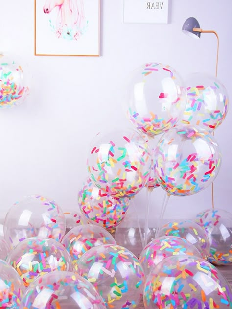 Multicolor  Collar  Latex  Balloons Embellished   Event & Party Supplies Four Ever Sweet, Baby Shower Ballons, Ice Cream Balloons, Sweet One Birthday, Bubble Birthday, Cream Birthday Party, Party Ballons, Sprinkle Party, Ice Cream Birthday Party