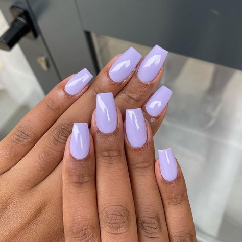 Powder Purple Nails, Ongles Violet Pastel, Violet Nails Lavender, Nice Short Nails, Baby Purple Nails, Greece Nails, Ballerina Nails Short, Ongles Gel Violet, Ballerina Nails Designs