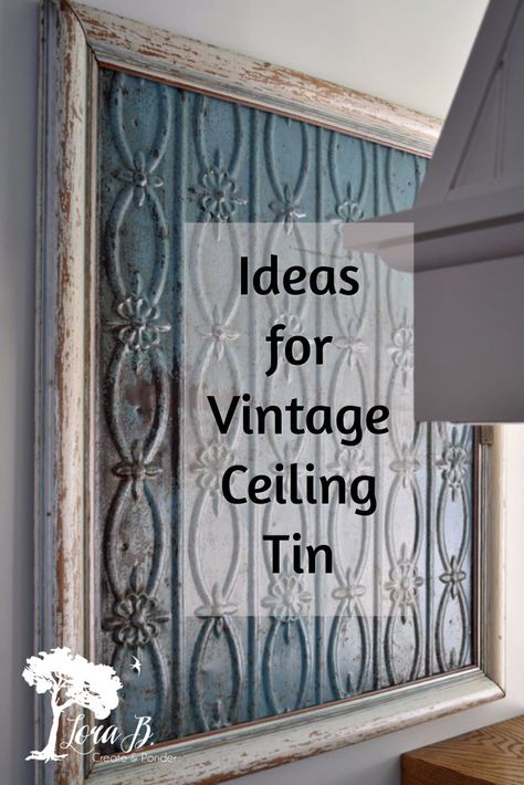 Repurposed Tin Ceiling Tiles, Diy Tin Ceiling Ideas, Vintage Ceiling Tiles, Antique Ceiling Tiles Ideas, Vintage Ceiling Tiles Ideas, Tin Ceiling Tiles On Wall, Tin Tiles Repurposed, Vintage Tin Ceiling Tile Ideas, Ceiling Tin Repurposed