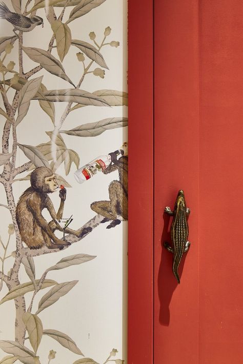 Wallpaper Wednesday: Drunk Monkeys by Astek Home - The English Room Monkeys Wallpaper, City Boots, Teen Gift Guide, Horse Betting, Manchester Hotels, Game Night Gift, March Of Dimes, Monkey Wallpaper, English Room