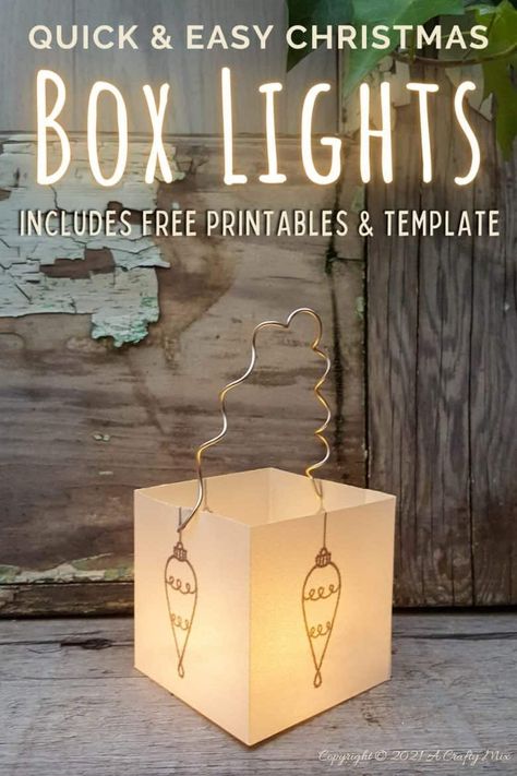 When unexpected guests tell you they'll be popping round later and you haven't starting decorating for Christmas yet, then these 10-minute budget-friendly Christmas box lights are just the thing you need. #ChristmasLightsDIY #ACraftyMIx #BoxLights #EasyCrafts Diy Christmas Box, Diy Wood Home Decor, Christmas Mantle Ideas, At Home Diy Crafts, Diy Christmas Tree Decorations, Fancy Stationery, Diy Crafts At Home, Make Christmas Decorations, Crafts Aesthetic