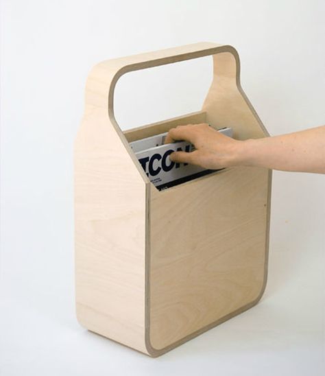 Pottinger-cole-magi-2 Wooden Magazine Holder, Cnc Furniture, Wood Trunk, Diy Cnc, Cnc Projects, Plywood Furniture, Magazine Holders, Objects Design, Wooden Box