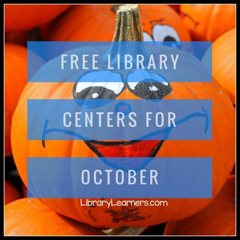 Free Library Centers for October Fall Library Activities, Fall Library Activities Elementary, Fall Library Lessons, Library Games Elementary, October Library Activities, Halloween Library Activities, Knowvember Library, Library Centers Elementary, Library Center Ideas