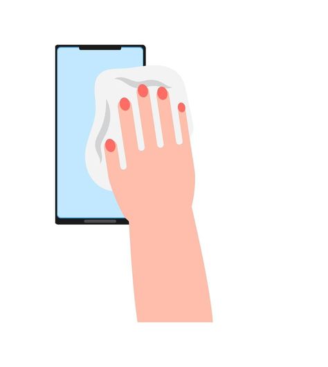 Smartphone cleaning icon vector. Hand is wiping screen of phone. Antibacterial wet wipe is helping to prevention virus spreading Cleaning Icons, Wet Wipe, Vector Hand, Vector Logo, Smartphone, Clip Art, Screen, House Design, Design