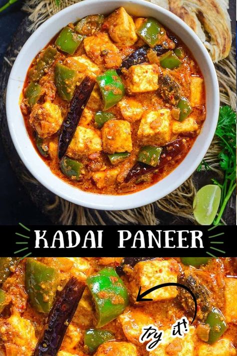 Spicy and flavorful gravy! Karahi Paneer, Kadai Paneer Recipe, Paneer Gravy Recipe, Paneer Gravy, Lachha Paratha, Kadai Paneer, Spicy Gravy, Paneer Dishes, Paneer Recipe