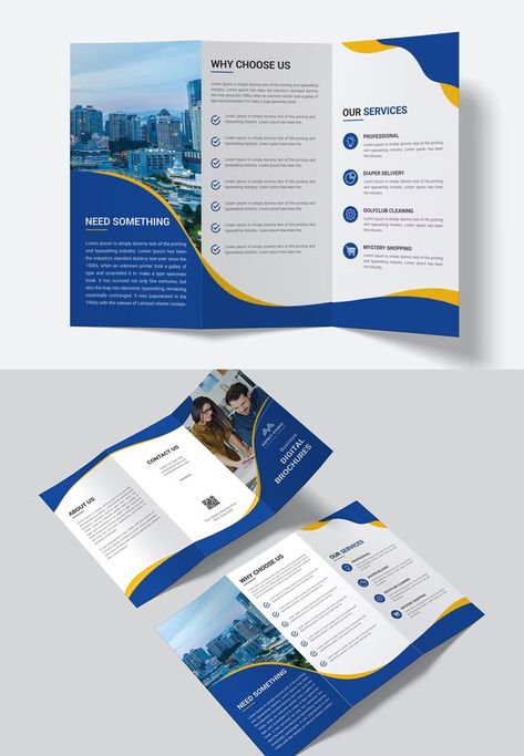 Trifold Design Inspiration, Trifold Brochure Design Layout Creative, Brochure Trifold, Brochure Psd, Brochure Design Creative, Business Brochure Design, Brochure Design Layout, Template Brochure, Professional Brochure