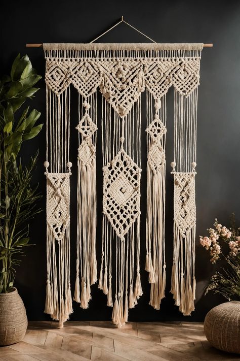 Macrame Wedding Decor: Intricate Hanging Accents Macrame Decor Ideas, Macrame Wedding Arch, Macrame Wedding Decor, Macrame Arch, Macrame Clothes, Unique Macrame, Simple Table Settings, Bohemian Macrame, Macrame Table Runner