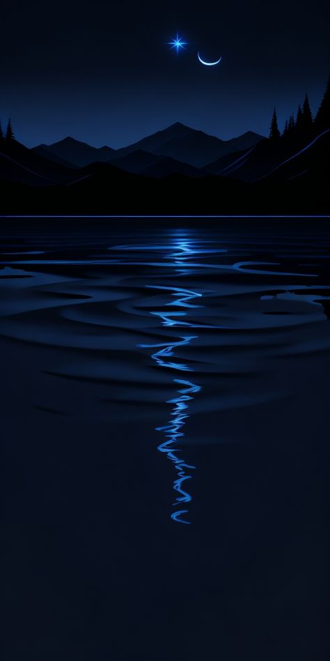 Dark Water Wallpaper, Astronomy Background, Geometric Wallpaper Hd, Night Landscape Photography, Night Lake, Ethereal Light, Glowing Background, Amoled Wallpapers, Whatsapp Wallpaper Cute