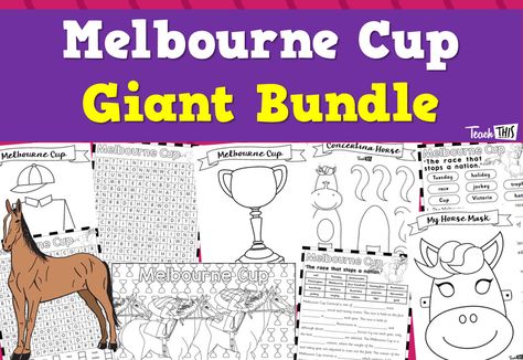 Melbourne Cup Bundle Melbourne Cup Horses, Cup Games, Interesting Facts About Yourself, Holiday Cups, Melbourne Cup, Classroom Games, Cup Ideas, Horse Drawings, Kids Songs