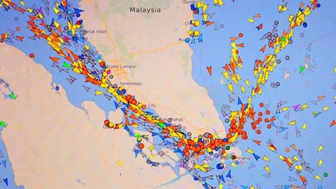 Ship-tracking technology reveals just how many travel through the Malacca Strait (Credit: Alamy) Submarine Cable, Strait Of Malacca, Active Volcano, Natural Disaster, Natural Disasters, Volcano, Geology, Natural World, How Many