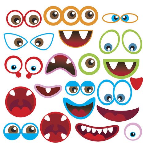 Monster Mouth, Monster Crafts, Eye Illustration, Monster Eyes, Monster Birthday Parties, Monster Theme, Monster Face, Cartoon Eyes, Cartoon Monsters