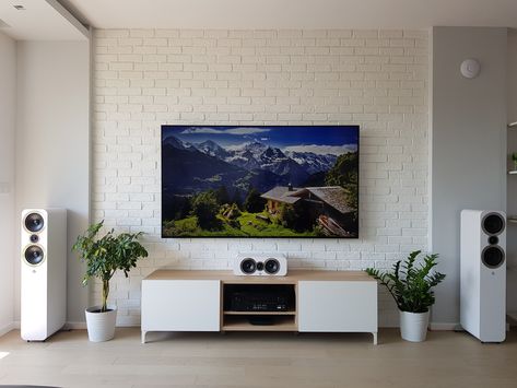 Living Room Speakers, Sony Home Theatre, Living Room Home Theater, Living Tv, Modern Tv Wall, Living Room Setup, In Wall Speakers, Picture Boxes, Home Theater Rooms