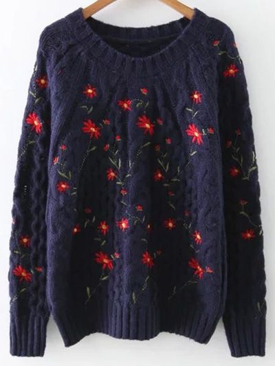 clearance sale up to off Raglan Sleeve Sweater, Sparkle Sweater, Embroidered Sweater, Top Floral, Sweaters Online, Cute Sweaters, Navy Floral, Women Trends, Pop Fashion