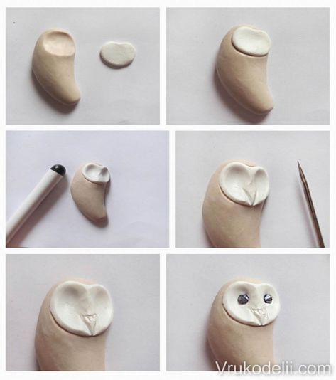 Polymer clay owl - DIY step by step tutorial Polymer Clay Owl, Clay Owl, Diy Step, Clay Birds, Diy Step By Step, Tanah Liat, Polymer Clay Sculptures, Clay Crafts Air Dry, Polymer Clay Diy