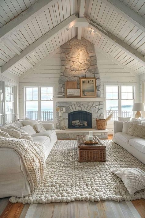 Casa Clean, Dream Beach House, Dream Beach Houses, Dream Life House, Home Comfort, Beach House Ideas, Beach House Interior, Coastal Living Room, Dream House Rooms