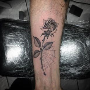 Tattoo uploaded by Alex Wikoff | Garden by Oliver Macintosh (via IG-oliver.macintosh) #blackandgrey #fineline #botanical #delicate #olivermacintosh #rose | 295477 | Tattoodo Around Arm Tattoo, Pink Rose Tattoos, Traditional Rose, Web Tattoo, Single Needle Tattoo, Traditional Roses, Flower Plants, Grey Gardens, Book Tattoo