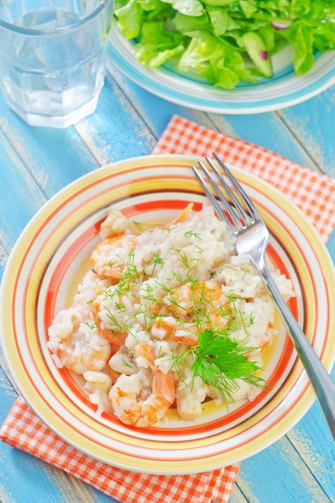 Ina Garten Shrimp Risotto Recipe - Ina Garten Eats Ina Garten Shrimp, Shrimp Risotto, Spinach Chicken, Creamy Shrimp, Risotto Recipe, Tasty Dinner, Arborio Rice, Shrimp Seasoning, Large Shrimp