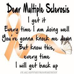 Multiple Sclerosis Quotes, Multiple Sclerosis Funny, Ms Exercises, Body Building Tips, Bodybuilding Program, Ms Awareness, Multiple Sclerosis Awareness, Awareness Quotes, Get Back Up