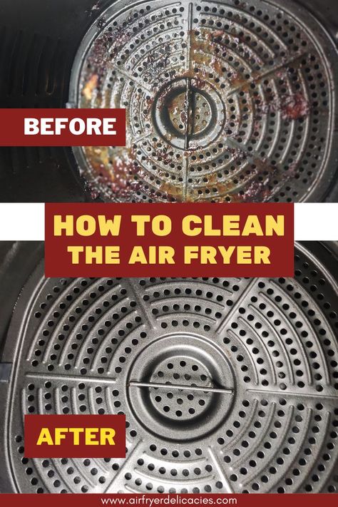 An infographic showcasing easy air fryer cleaning hacks, including tips for grease removal and maintenance for efficient cooking Air Fryer Cleaning Hacks, Air Fryer Cleaning, Best Cleaning Hacks, Crispy Food, Ninja Air Fryer, Air Fryers, Kitchen Appliance, Frying, Grease