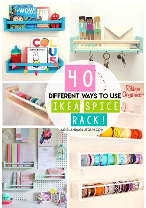 Yesterday I showed you my daughter’s fun makeup/get ready station see it here! and as I snooped around…I realized that are so many fun ways to organize with these awesome Ikea Bekvam Spice Racks And so I rounded up tons of fun ideas on how to use them! Which one is your favorite?? Perfect size … Spice Rack Hack, Ikea Organisation, Ikea Deco, Ikea Hack Storage, Trofast Ikea, Ikea Playroom, Ikea Bekvam, Ikea Spice Rack, Ikea Desk Hack