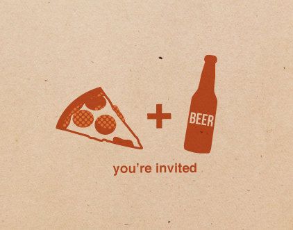 Craft Beer Party, Beer Invitation, Beer Cheese Fondue, Pizzeria Design, Birthday Cake Illustration, Pizza Branding, Pizza And Beer, Cake Illustration, Pizza Bar