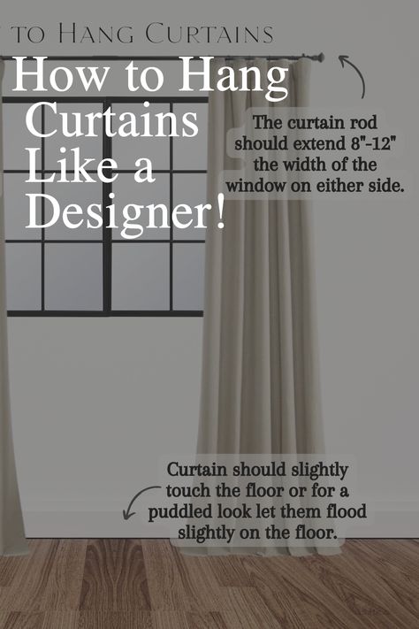 Are you looking for the perfect way to hang curtains for your windows? With the right techniques and tools, you can create a professional look in any space. In this guide, we’ll show you how to hang curtains like a pro, from choosing the right size and fabric to correctly measuring and mounting the curtains. So let’s get started and learn how to add the finishing touches to any room. Hang Curtains High, How To Hang Curtains, Hanging Drapes, Hanging Curtain Rods, Hang Curtains, Window Curtains Living Room, Measuring Curtains, Brown Curtains, Dining Room Curtains