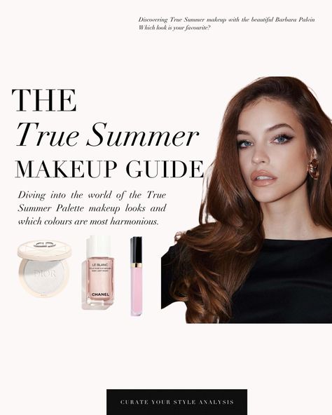 Our True Summer makeup guide is here with the beautiful Barbara Palvin 🤍 . #coloranalysis #colouranalysis #coloranalyst #barbarapalvin #summerpalette #truesummer True Summer Makeup, Makeup Color Palette, Flattering Makeup, Barbara Palvin Style, Soft Summer Makeup, Cool Summer Palette, Light Summer Color Palette, Seasonal Makeup, Soft Summer Palette