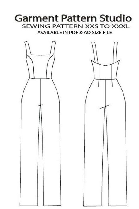 Squire Neck Jumpsuit Sewing Pattern - All Size Grading (XXS to XXXL) in A4 and A0 PDF File Alt Sewing Patterns Free, Mens Overalls Sewing Pattern, Jumpsuit Diy Pattern Free Sewing, Jumpsuit Diy, Unique Sewing Patterns, Suit Sewing Patterns, Jumpsuit Pattern Sewing, Seam Allowance, Sewing Instructions