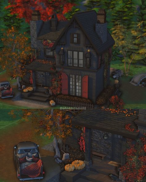 Fall is upon us…🍂 | msmakeitshake Sims 4 Fall House, Sims 4 Seasons, Fall House, Sims Builds, Sims 4 House Design, Dark Cottagecore, Sims 4 Build, Sims 4 Houses, Ts4 Cc