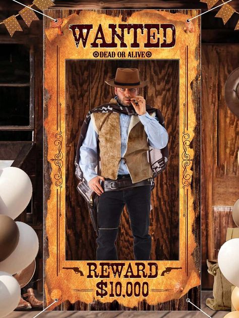 Large Cowboy Party Decoration WesternWanted Photo Banner Fun Frame Banner WestWanted Photo Booth Prop Wild Western SelfieBanner For Wild West Birthday Games PartyRetro Rustic Decoration Supplies Brown    Polyester     Event & Party Supplies, size features are:Bust: ,Length: ,Sleeve Length: Cowboy Photo Booth, Western Homecoming, Wild West Decorations, Wild West Halloween, Western Gala, Western Party Theme, Wild West Birthday Party, Cowboy Party Decorations, Cowboy Themed Birthday Party