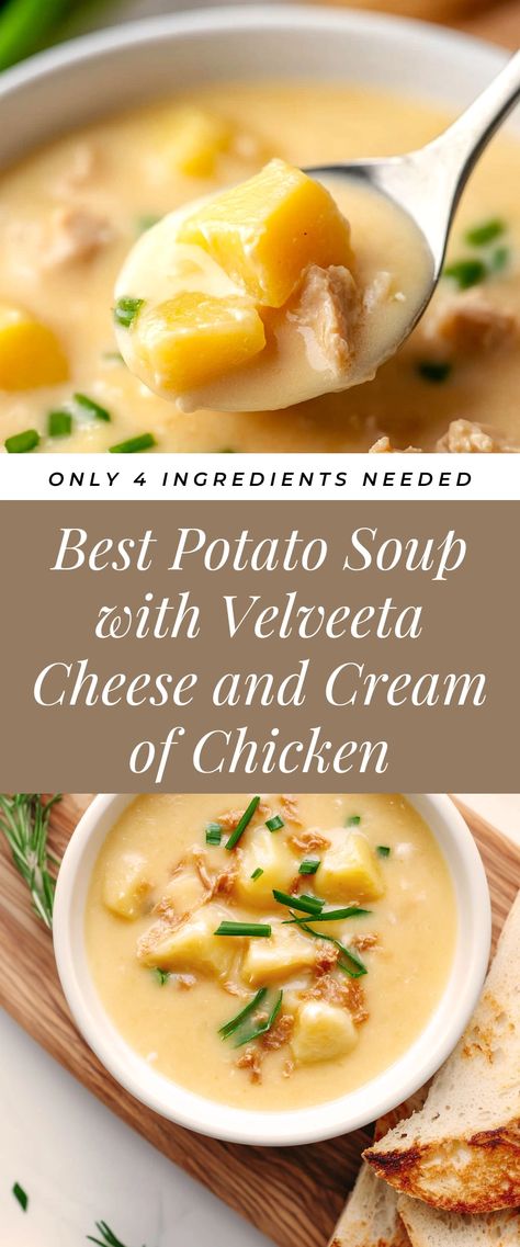 Image for Best Potato Soup with Velveeta Cheese and Cream of Chicken Cheesy Potato Soup Velveeta, Potato Soup With Velveeta Cheese, Potato Soup With Velveeta, Velveeta Potato Soup, Soup With Velveeta Cheese, Potato Soup Loaded, The Best Potato Soup, Potato Cheese Soup, Best Potato Soup