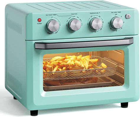 Retro Toaster oven - SIMOE Air Fryer Oven & Toasters 19QT, 7 in 1 Convection Oven Combo for Family Use, 360° Even & Healthy Cooking, 5 Accessories & Recipe Book (Turquoise) Air Fryer Toaster Oven, Retro Toaster, Electric Air Fryer, Convection Toaster Oven, Air Fryer Oven, Countertop Oven, Cooking Temperatures, Cooking Accessories, Dehydrator Recipes