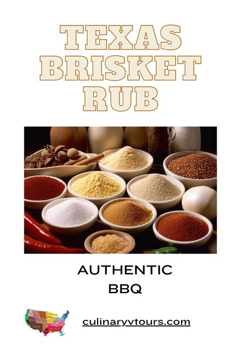 Unlock the mouth-watering flavors of traditional Texas brisket with our step-by-step guide to making a flavorful brisket rub. Discover the importance of high-quality ingredients, learn how to prepare the rub, and get tips on applying it to the meat. Cook your brisket low and slow for tender perfection, and don't forget to let it rest before slicing. Customize your rub with variations and explore the rich heritage of Texas barbecue. True Texas BBQ greatness. #TexasBBQ #BrisketRub #BBQRecipes Texas Brisket Rub Recipes, Texas Bbq Brisket, Brisket Injection, Brisket Dry Rub, Brisket Rub Recipe, Brisket Seasoning, Texas Brisket, Brisket Rub, Spice Rubs