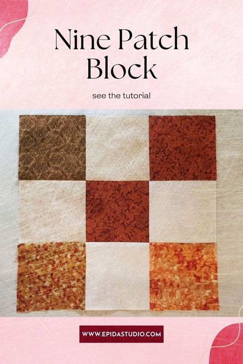 Make a nine patch quilt block any size with this quilting tutorial. This easy quilt pattern is perfect for both baby quilts and bed quilts. Nine Patch Quilt Patterns Ideas, Nine Patch Quilt Patterns, Nine Patch Quilts, Nine Patch Quilt Blocks, Easy Quilt Tutorials, Bed Quilts, Quilting Tutorial, 9 Patch Quilt, Nine Patch Quilt