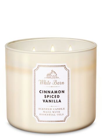 Cinnamon Spiced Vanilla 3-Wick Candle - White Barn | Bath & Body Works Bath & Body Works, Vanilla Scented Candles, Bath Body Works Candles, Vanilla Candle, Avon Products, Cinnamon Spice, Bath Candles, White Barn, 3 Wick Candles