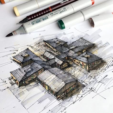 3d Tipografi, Architecture Drawing Sketchbooks, Perspective Drawing Architecture, Architecture Drawing Plan, Architecture Sketchbook, Architecture Design Sketch, Architecture Design Drawing, Architecture Concept Drawings, Perspective Art