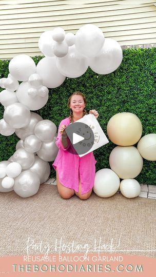 4.8K views · 1.1K reactions | Party Hosting Hack and Must Have 🥳🎈 This first of its kind reusable balloon garland is a great set to have in your back pocket if you love hosting birthdays, cookouts, pool parties, or just love to decorate for home hosted events! 

I love the fact that I’ll have less waste with this reusable balloon garland and I can still get the upscale, organic look I love! 

Comment Balloon if you want details! 

#partyhosting #balloongarland #partyhostingtip #partyhostinghack #reusableballoons #balloontips #partyplanner #partyideas #kidspartyideas #kidspartydecor | NICKI ODOM | DIY + Holidays + Home Decor + Body Positivity | the.nicki.odom · Reusable Balloon Garland Balloon Hacks, Hosting Hacks, Party Hosting, Party Queen, Balloon Arches, Kids Party Decorations, Pool Parties, 1k Views, Holiday Home Decor