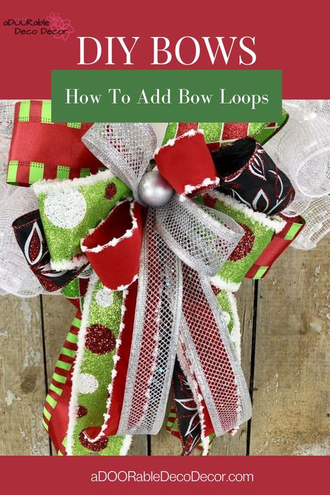 Outdoor Wreath Bows, Diy Mailbox Bow, Bow For Mailbox Diy, Mailbox Bows Diy How To Make, Mailbox Bows, Mailbox Decorations, Cemetery Arrangements, Bows Ideas, Bow Making Tutorials