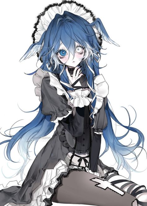 캐릭터 드로잉, Pretty Drawings, Cute Anime Profile Pictures, 영감을 주는 캐릭터, Art Inspiration Drawing, Fantasy Character Design, 그림 그리기, Pretty Art, Blue Hair