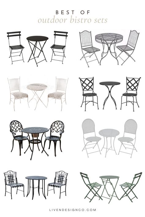 outdoor bistro set. best of outdoor garden bistro sets. foldable bistro table.  outdoor metal bistro chair. garden chair. steel bistro set. french bistro set. Diy Bistro Set, Pergola Walkway, Stone House Ideas, Traditional Backyard, Bali Flowers, Bistro Outdoor, Metal Bistro Chairs, Contemporary Deck, Small Outdoor Patios